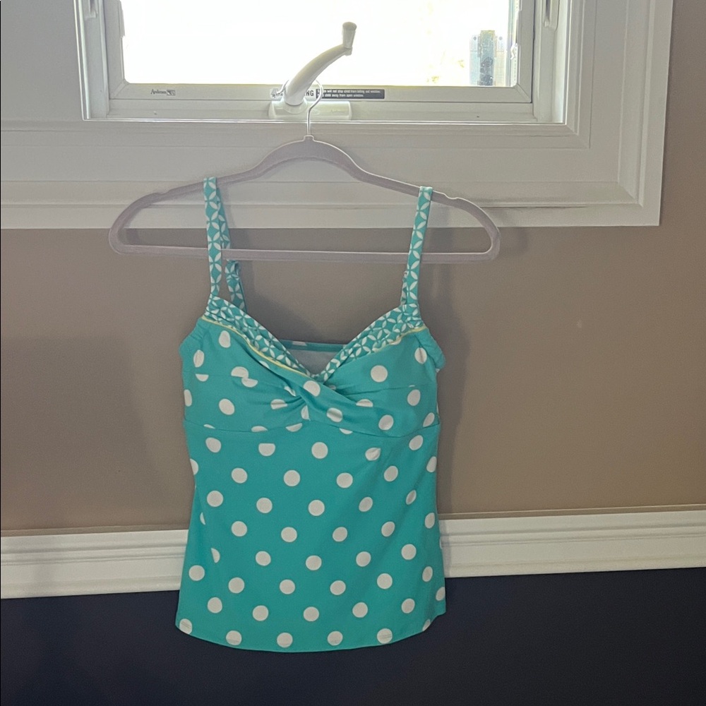 Beach House Turquoise and White Polka Dot Swim Camisole